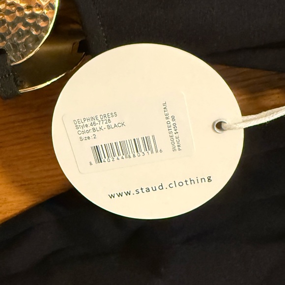 NWT STAUD Delphine Dress Black 2 - Picture 3 of 4